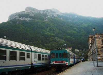 Trains en gare de Saint Dalmas.
